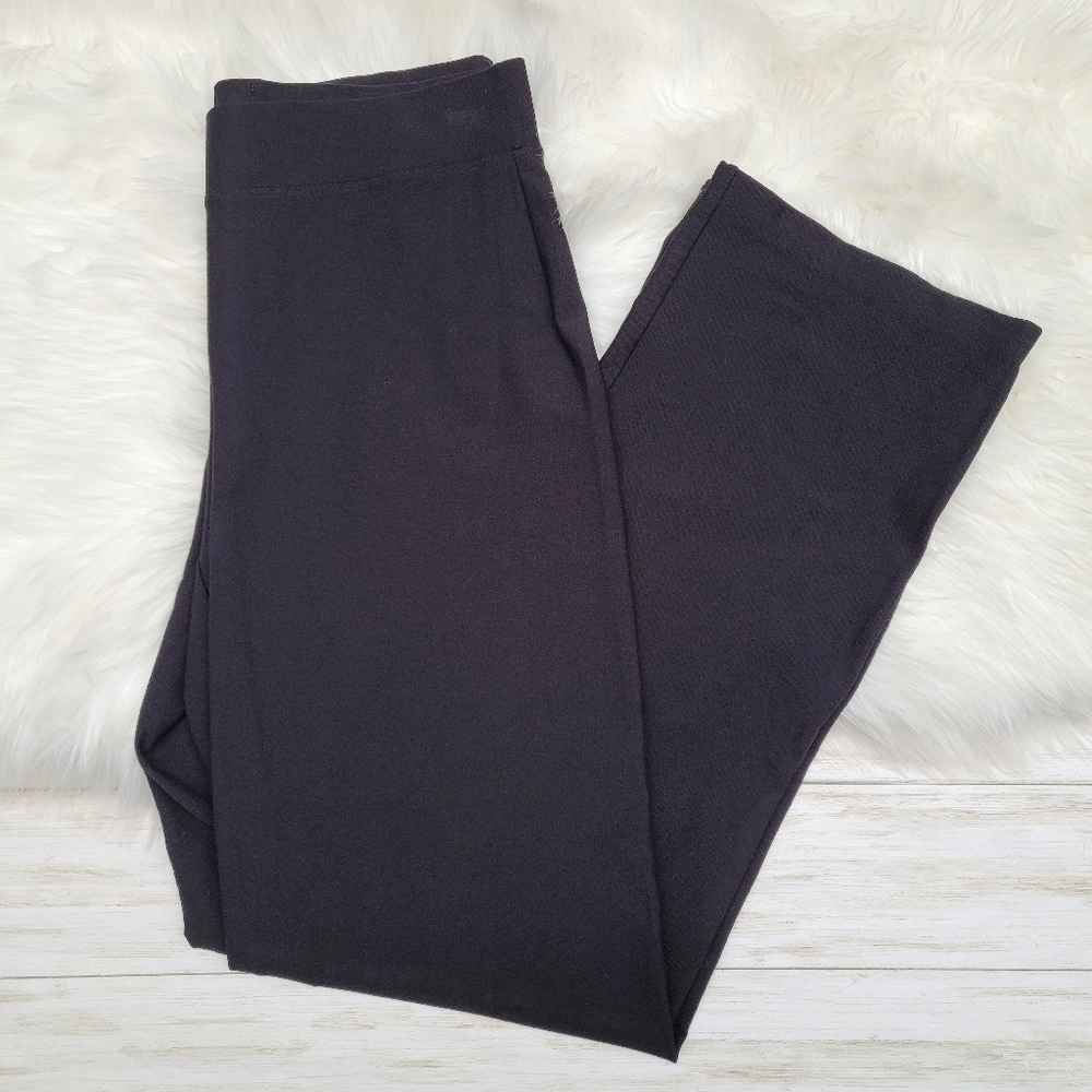 Eileen Fisher Black Straight Leg Knit Full Length Dress Pants Slacks Women's S